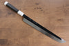 Sakai Takayuki Kageuchi Water Quenching Honyaki White Steel No.2 Mirrored Finish Sakimaru Yanagiba 300mm Ebony with Double Water Buffalo Ring Handle with Sheath - Japanny - Best Japanese Knife