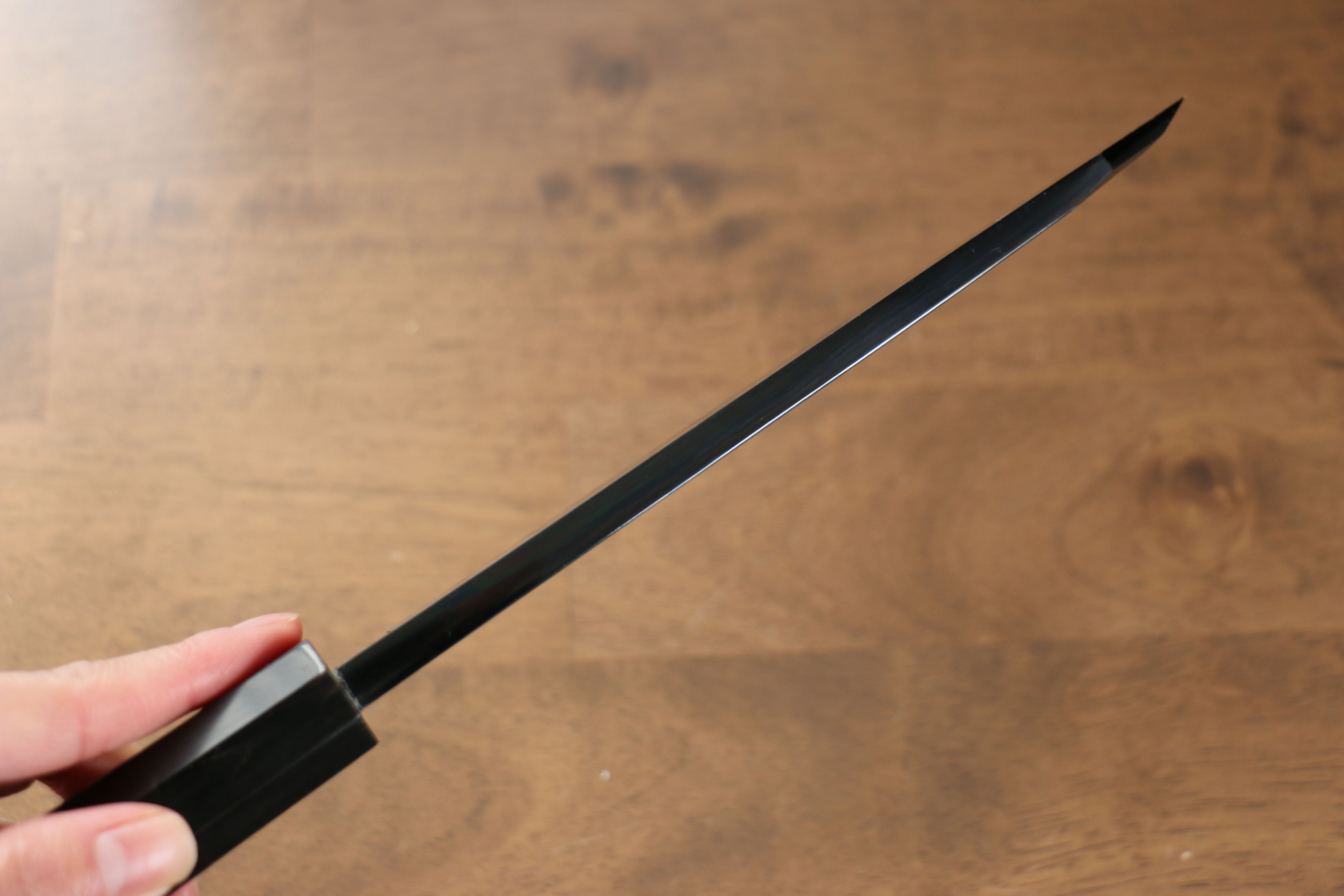 Jikko Ginza White Steel Black dyeing Kiritsuke Deba  180mm Ebony Wood Handle - Japanny - Best Japanese Knife