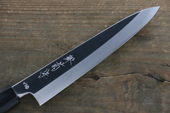 Sakai Kikumori VG10 Mirrored Finish Petty-Utility 150mm Ebony Wood Handle - Japanny - Best Japanese Knife