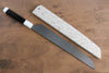 Sakai Takayuki Kageuchi Water Quenching Honyaki White Steel No.2 Mirrored Finish Sakimaru Yanagiba 300mm Ebony with Double Water Buffalo Ring Handle with Sheath - Japanny - Best Japanese Knife