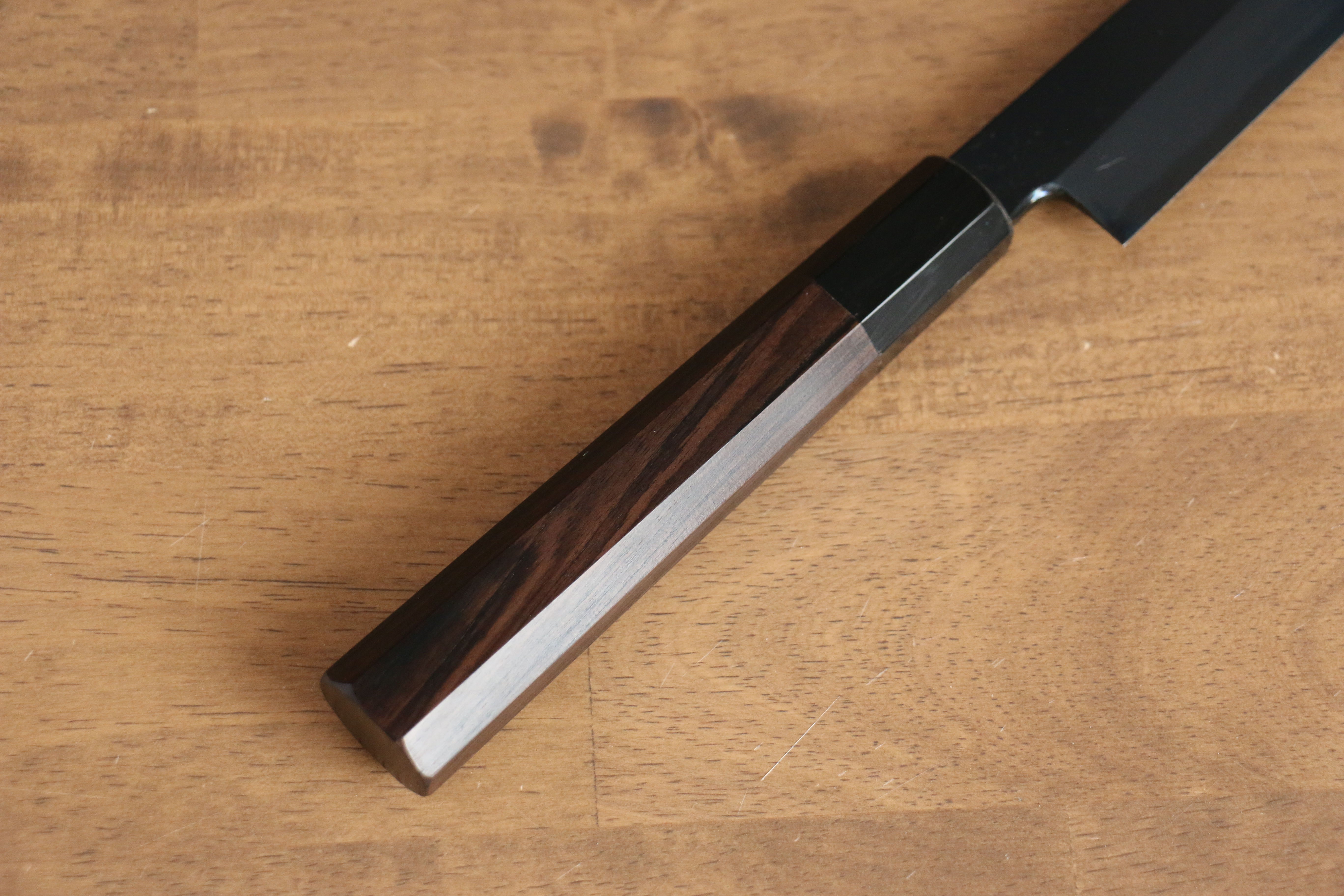 Jikko Ginza White Steel Black dyeing Sakimaru Yanagiba  270mm Ebony Wood Handle - Japanny - Best Japanese Knife