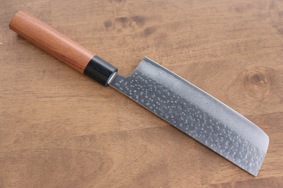 Seisuke VG10 Hammered(Maru) Nakiri 170mm Morado Handle - Japanny - Best Japanese Knife