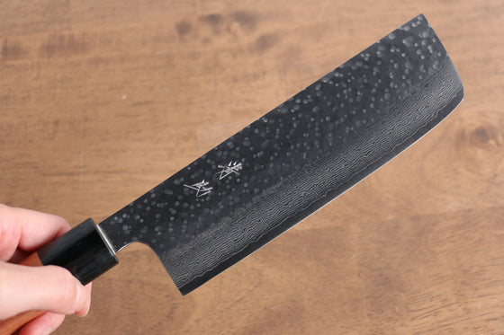 Seisuke VG10 Hammered(Maru) Nakiri 170mm Morado Handle - Japanny - Best Japanese Knife