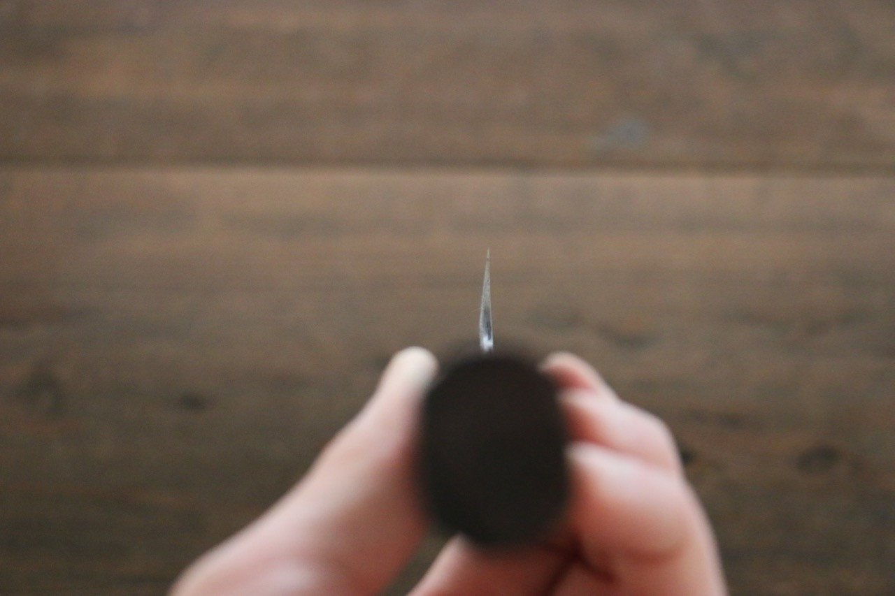 Hideo Kitaoka Blue Steel No.2 Damascus Kiritsuke Yanagiba 240mm Shitan Handle - Japanny - Best Japanese Knife