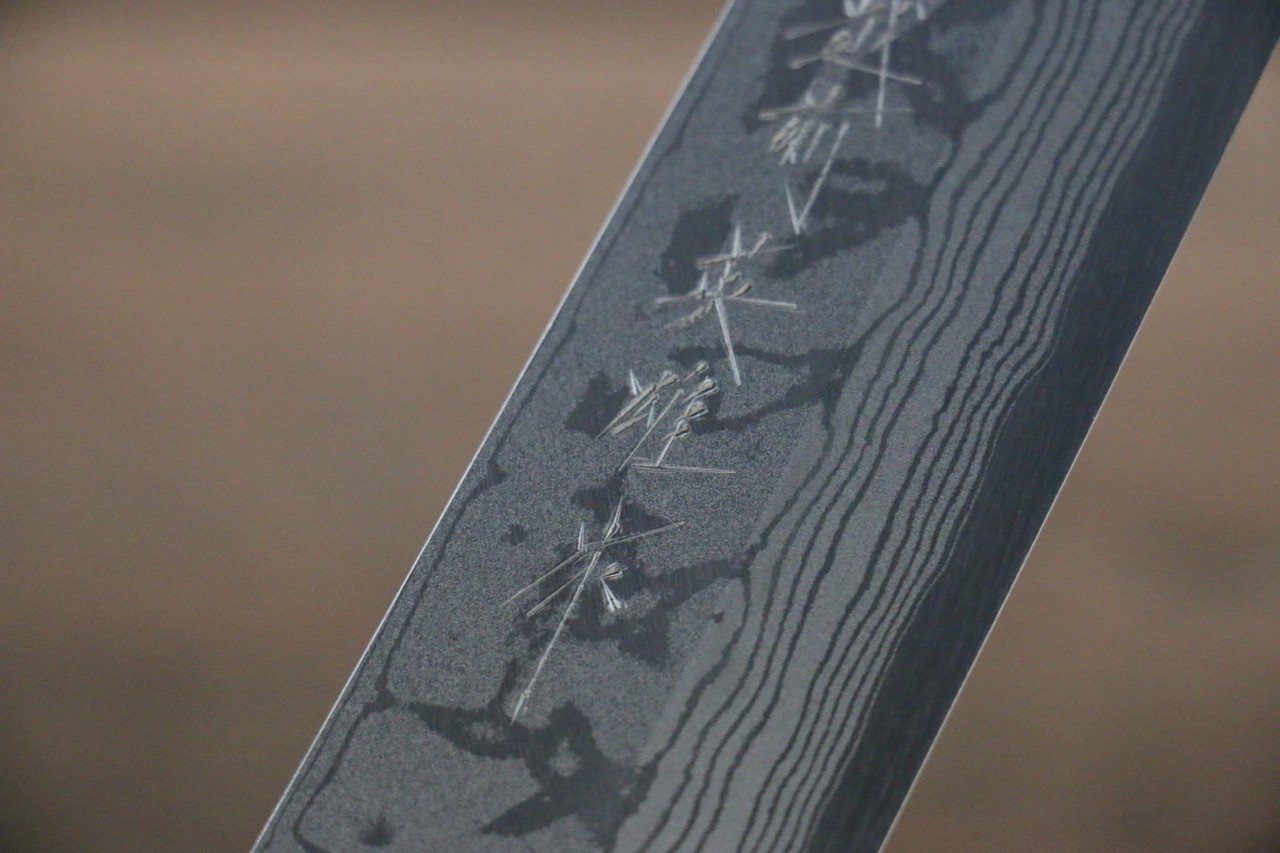 Hideo Kitaoka Blue Steel No.2 Damascus Kiritsuke Yanagiba 240mm Shitan Handle - Japanny - Best Japanese Knife