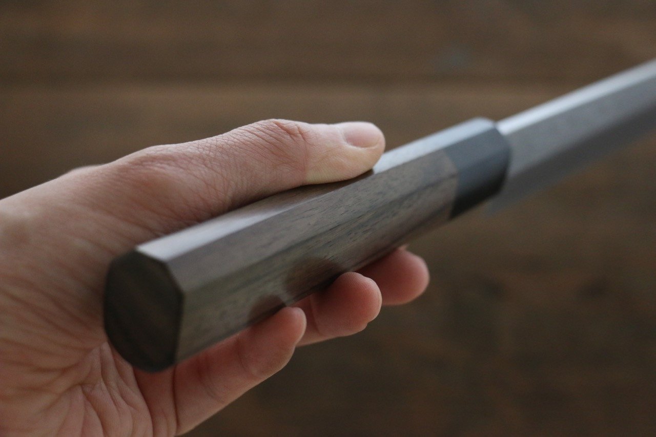 Hideo Kitaoka Blue Steel No.2 Damascus Yanagiba 270mm Shitan Handle - Japanny - Best Japanese Knife