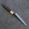 Seisuke Shitan Blue Super Hammered Kurouchi Petty-Utility 135mm Shitan Handle - Japanny - Best Japanese Knife