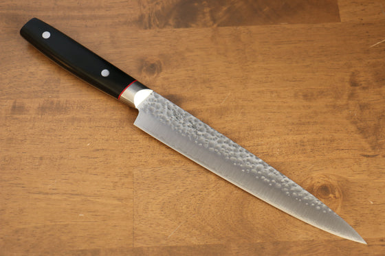 Seisuke PRO-J VG10 Hammered Slicer 210mm Black Micarta Handle - Japanny - Best Japanese Knife