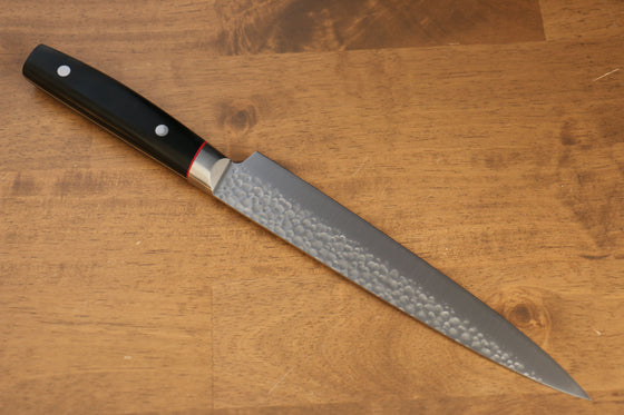 Seisuke PRO-J VG10 Hammered Slicer 210mm Black Micarta Handle - Japanny - Best Japanese Knife