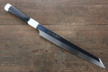  Sakai Takayuki Ginryu Honyaki Swedish Steel Mirrored Finish Kengata Yanagiba 270mm Ebony Wood Handle with Sheath - Japanny - Best Japanese Knife