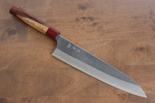  Yoshimi Kato Blue Super Nashiji Gyuto 240mm with Red Honduras Handle - Japanny - Best Japanese Knife