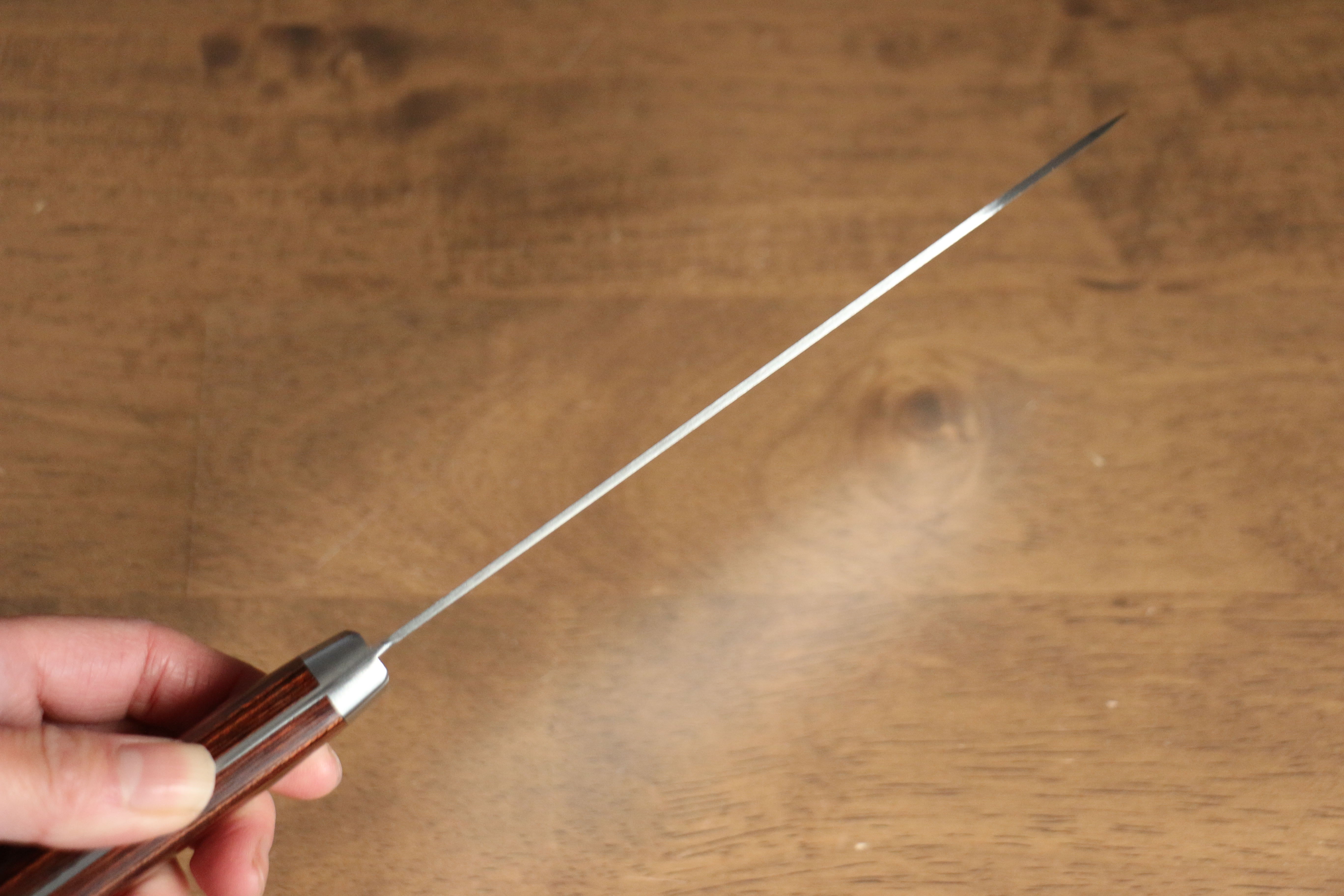 Kunihira Sairyu VG10 Migaki Finished Damascus Santoku 170mm Mahogany Handle - Japanny - Best Japanese Knife