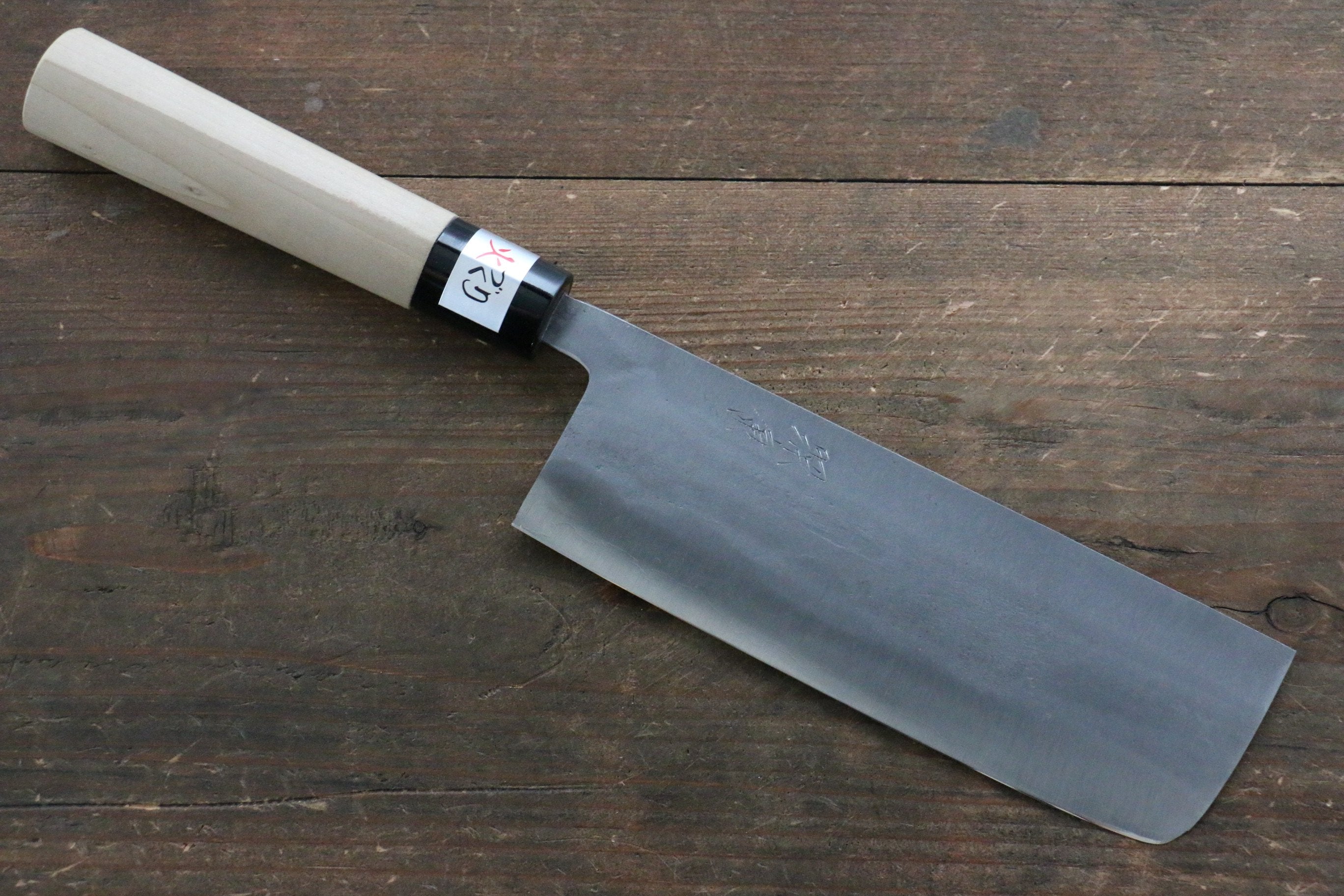 Fujiwara Teruyasu White Steel No.1 Nashiji Nakiri 165mm with Magnolia Handle - Japanny - Best Japanese Knife