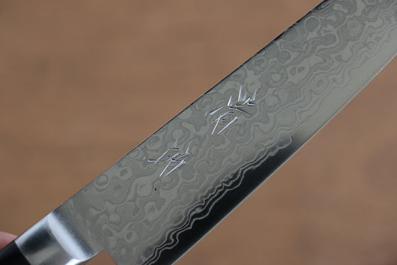 Seisuke AUS10 45 Layer Mirrored Finish Damascus Petty-Utility 135mm Black Pakka wood Handle - Japanny - Best Japanese Knife