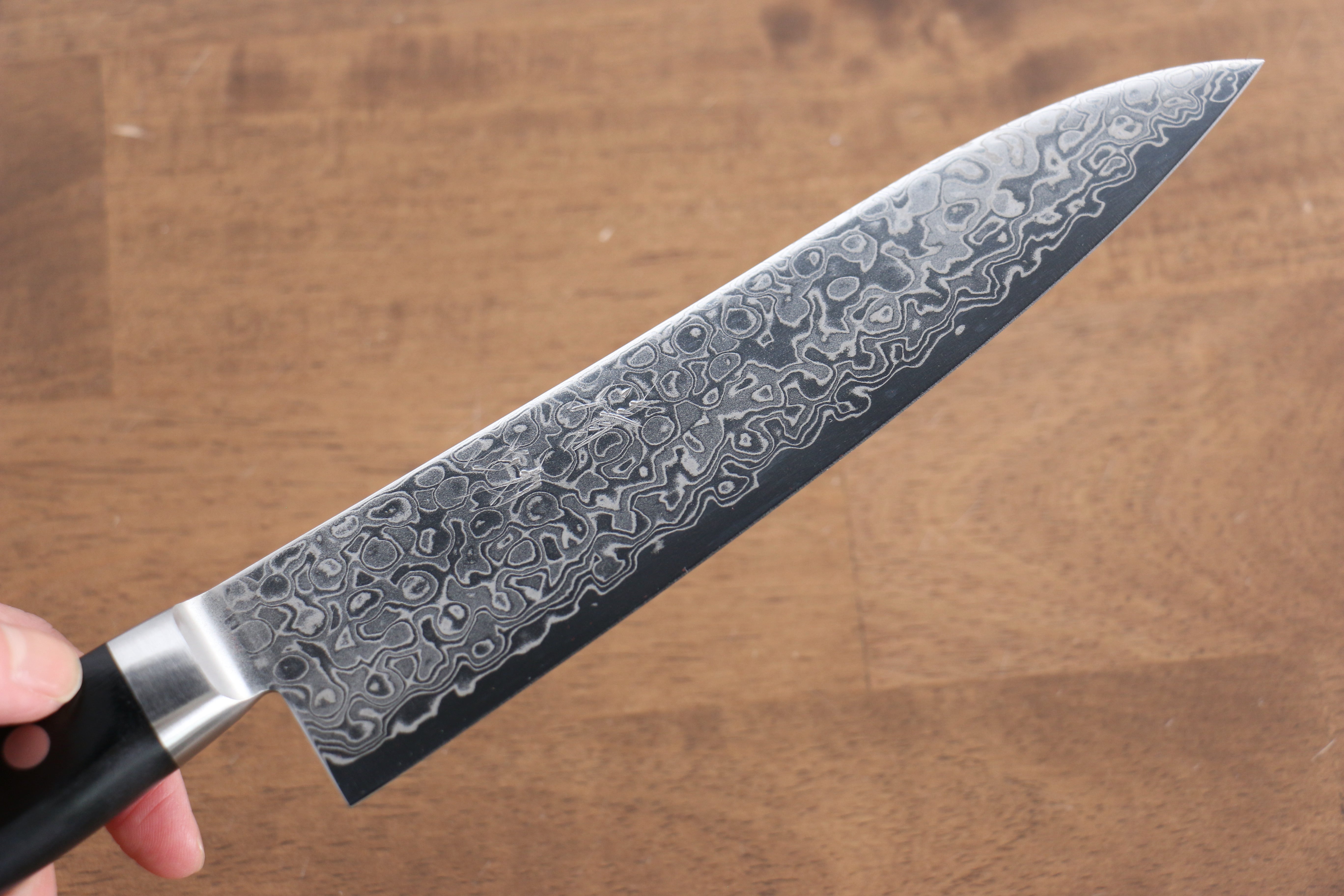 Seisuke AUS10 45 Layer Mirrored Finish Damascus Gyuto 180mm Black Pakka wood Handle - Japanny - Best Japanese Knife