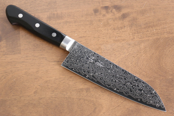 Seisuke AUS10 45 Layer Mirrored Finish Damascus Santoku 170mm Black Pakka wood Handle - Japanny - Best Japanese Knife