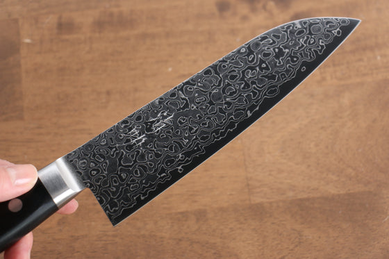 Seisuke AUS10 45 Layer Mirrored Finish Damascus Santoku 170mm Black Pakka wood Handle - Japanny - Best Japanese Knife