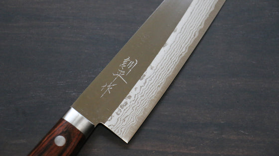 Kunihira Sairyu VG10 Migaki Finished Damascus Gyuto 180mm Mahogany Handle - Japanny - Best Japanese Knife