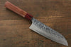 Yoshimi Kato Silver Steel No.3 Hammered Santoku Japanese Chef Knife 165mm with Red Honduras Handle - Japanny - Best Japanese Knife