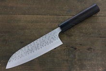  Yoshimi Kato Silver Steel No.3 Hammered Santoku Japanese Chef Knife 165mm - Japanny - Best Japanese Knife