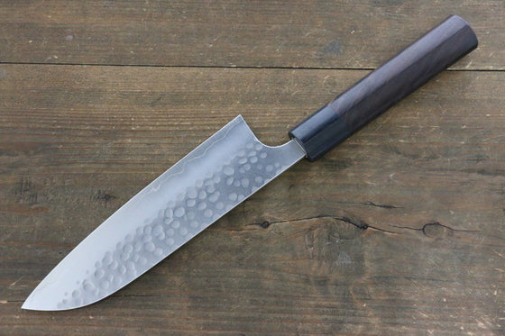 Yoshimi Kato Silver Steel No.3 Hammered Santoku Japanese Chef Knife 165mm - Japanny - Best Japanese Knife