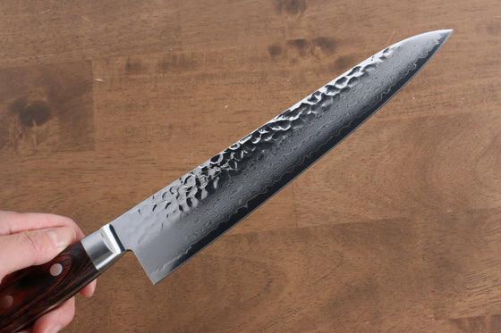 Seisuke VG10 33 Layer Hammered Damascus Gyuto 210mm Mahogany Handle - Japanny - Best Japanese Knife