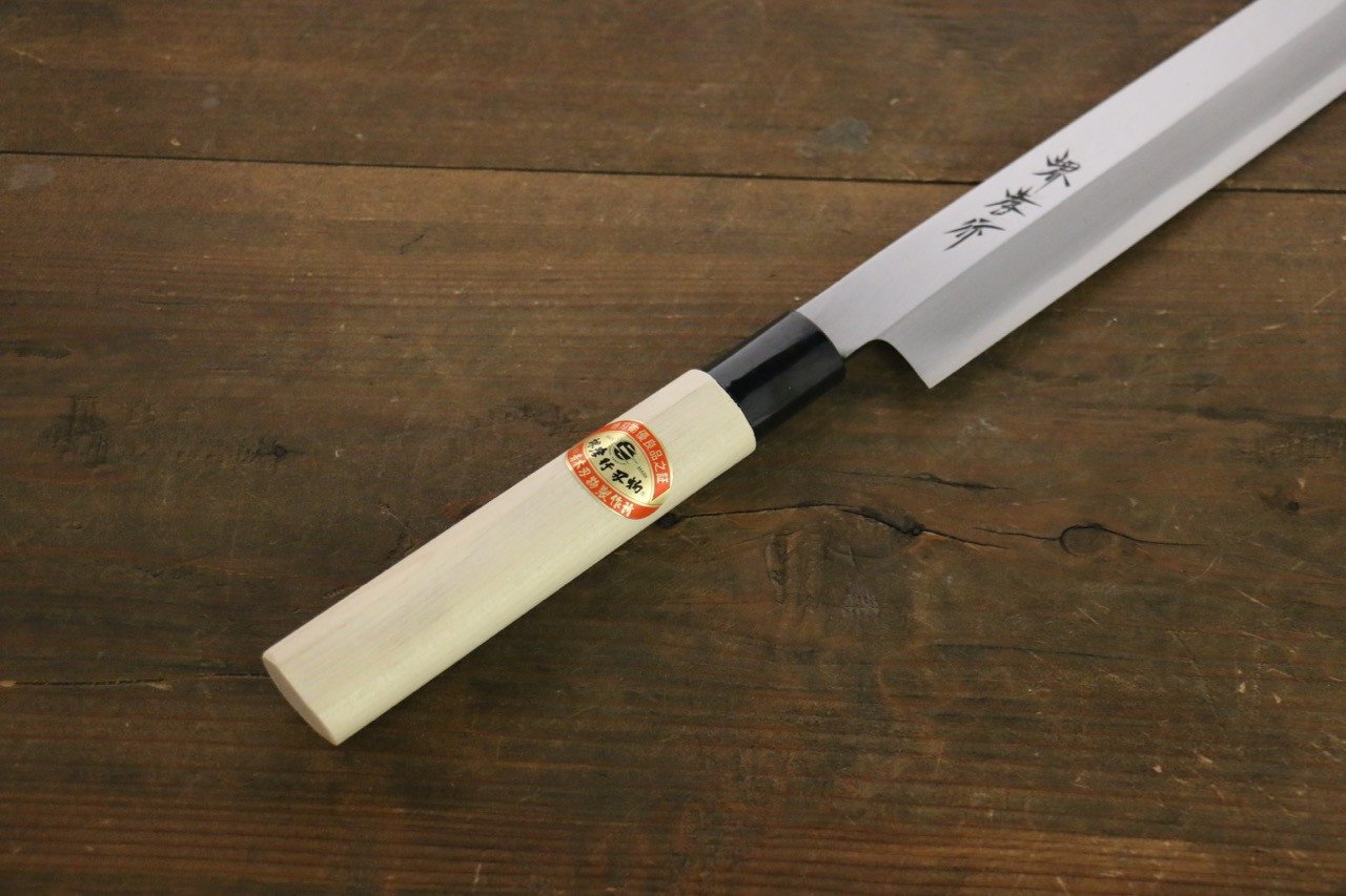 Sakai Takayuki Kasumi White Steel Yanagiba Magnolia Handle - Japanny - Best Japanese Knife