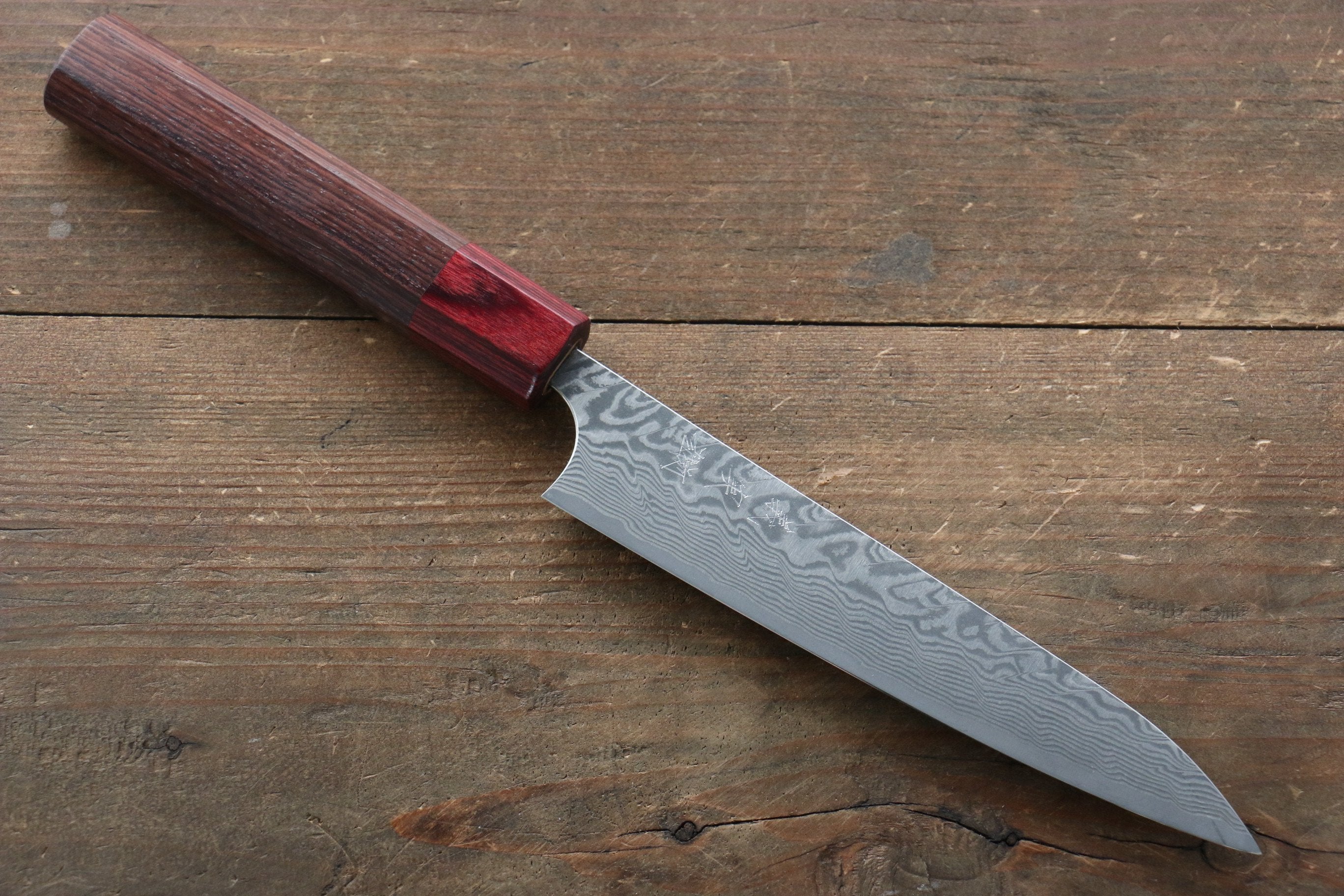 Yoshimi Kato SG2 Damascus Petty Japanese Chef Knife 150mm with Honduras Handle - Japanny - Best Japanese Knife