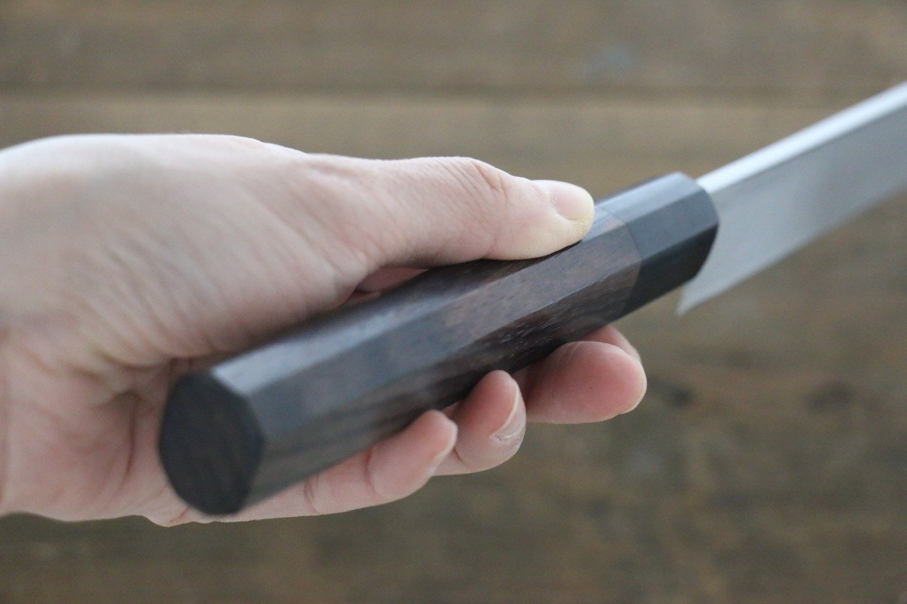 [Left Handed] Hideo Kitaoka White Steel No.2 Damascus Yanagiba Japanese Chef Knife 300mm - Japanny - Best Japanese Knife