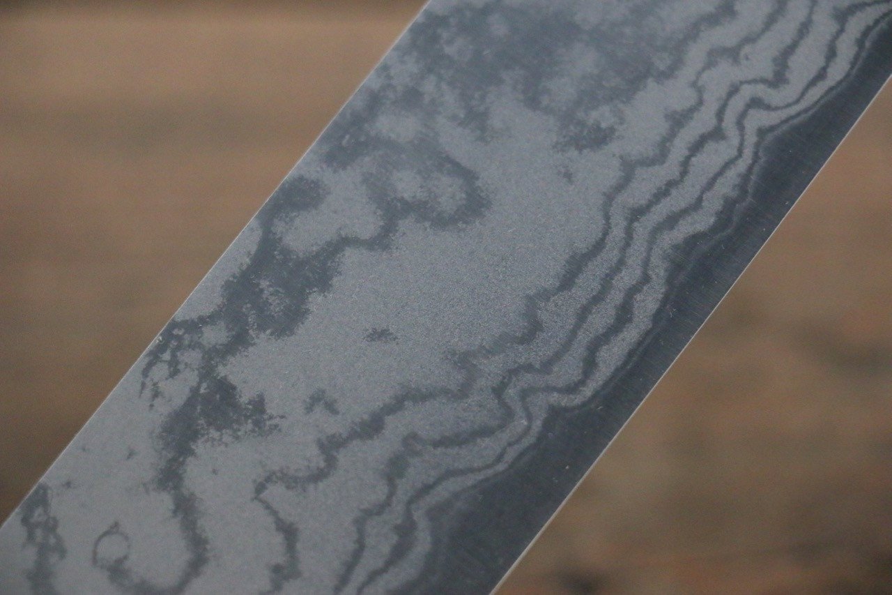 Shungo Ogata White Steel No.2 Damascus Migaki Finished Nakiri 165mm Shitan Handle - Japanny - Best Japanese Knife