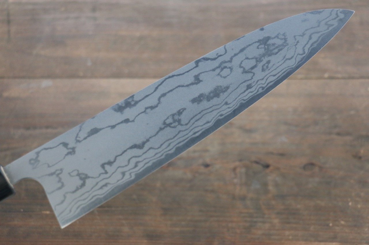 Shungo Ogata White Steel No.2 Damascus Migaki Finished Gyuto 240mm Shitan Handle - Japanny - Best Japanese Knife