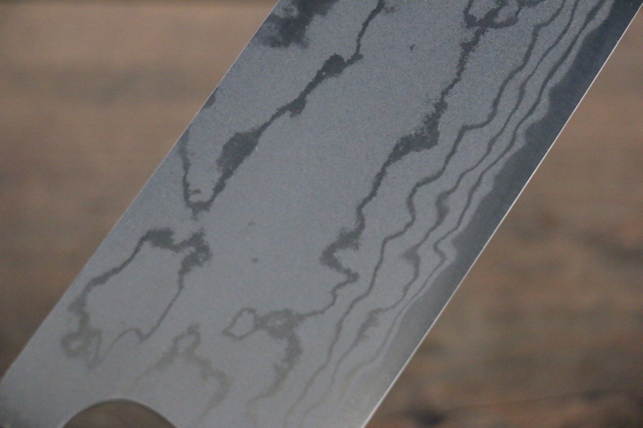Shungo Ogata White Steel No.2 Damascus Migaki Finished Gyuto 240mm Shitan Handle - Japanny - Best Japanese Knife