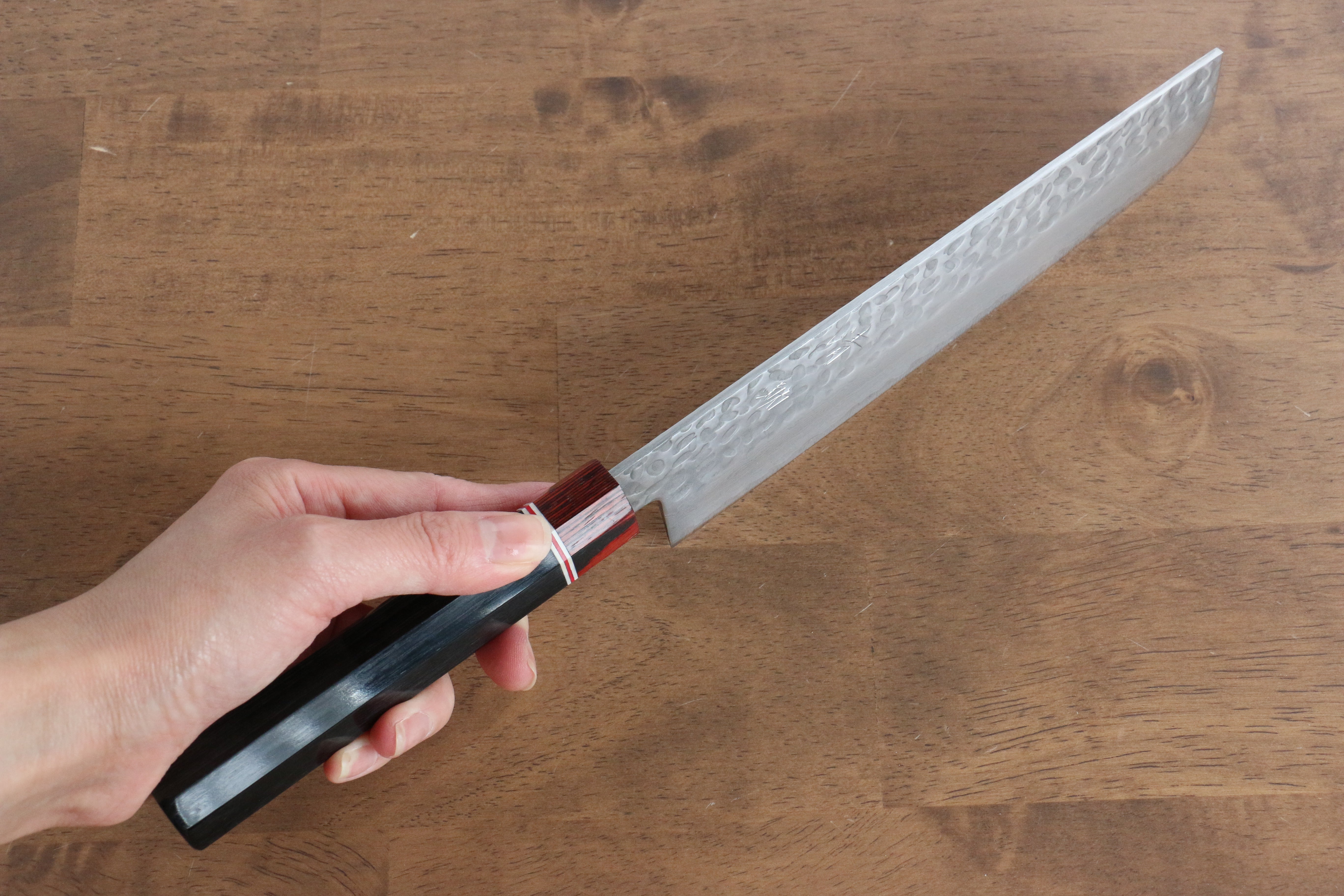 Seisuke VG10 Damascus Nakiri 180mm Black Pakka wood Handle - Japanny - Best Japanese Knife