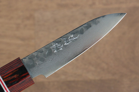 Seisuke VG10 Damascus Paring 80mm Black Pakka wood Handle - Japanny - Best Japanese Knife