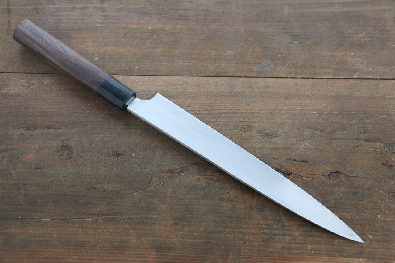 Hideo Kitaoka White Steel No.2 Damascus Yanagiba 240mm Shitan Handle - Japanny - Best Japanese Knife