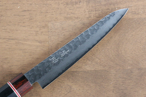 Seisuke VG10 Damascus Petty-Utility 150mm Black Pakka wood Handle - Japanny - Best Japanese Knife