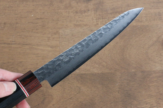 Seisuke VG10 Damascus Petty-Utility 150mm Black Pakka wood Handle - Japanny - Best Japanese Knife