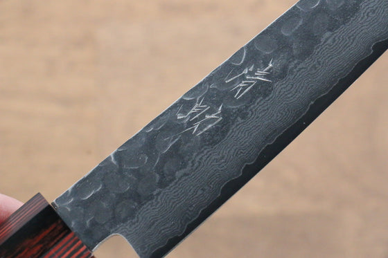 Seisuke VG10 Damascus Petty-Utility 150mm Black Pakka wood Handle - Japanny - Best Japanese Knife