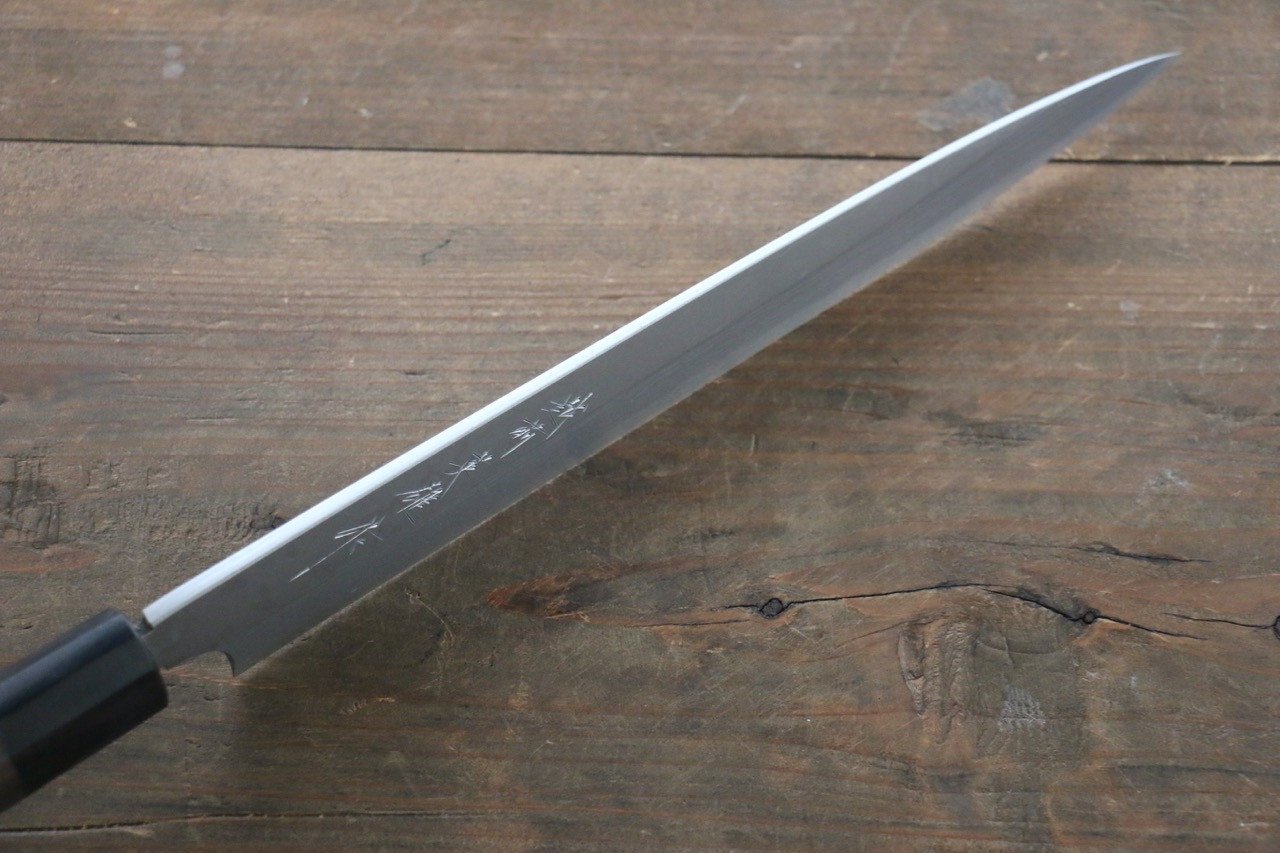 Hideo Kitaoka White Steel No.2 Damascus Yanagiba 240mm Shitan Handle - Japanny - Best Japanese Knife