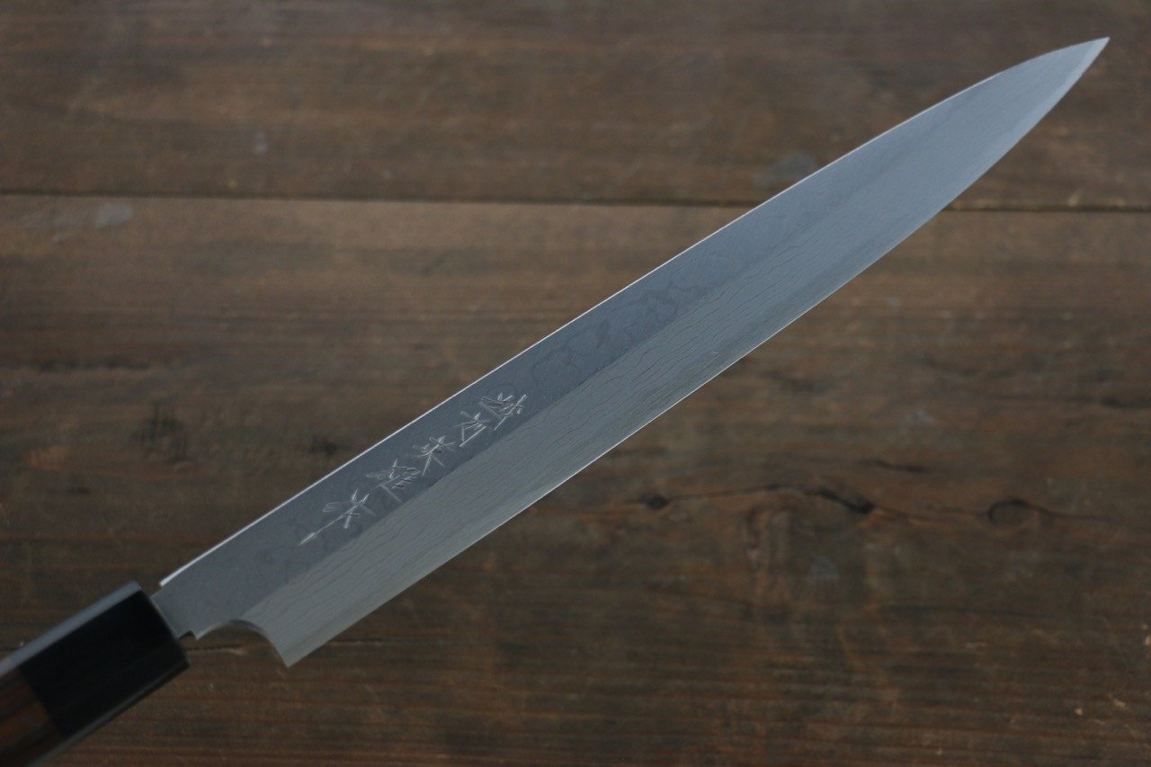 Hideo Kitaoka White Steel No.2 Damascus Yanagiba 270mm Shitan Handle - Japanny - Best Japanese Knife