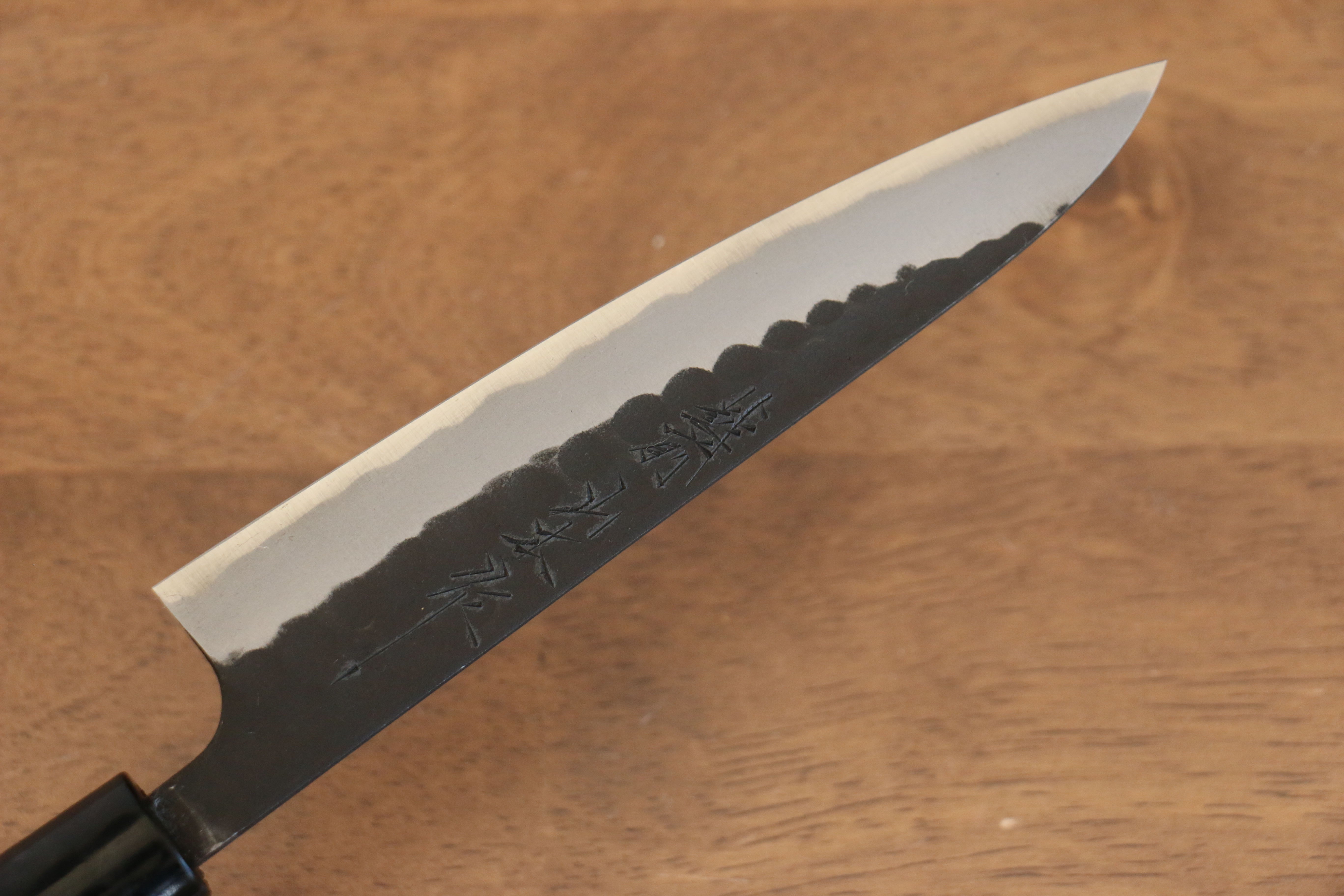 Nao Yamamoto Blue Steel Kurouchi Hammered(Maru) Petty-Utility 140mm Walnut Handle - Japanny - Best Japanese Knife