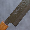 Seisuke Tsukikage AUS10 Migaki Finished Hammered Damascus Sujihiki 270mm Oak Handle - Japanny - Best Japanese Knife