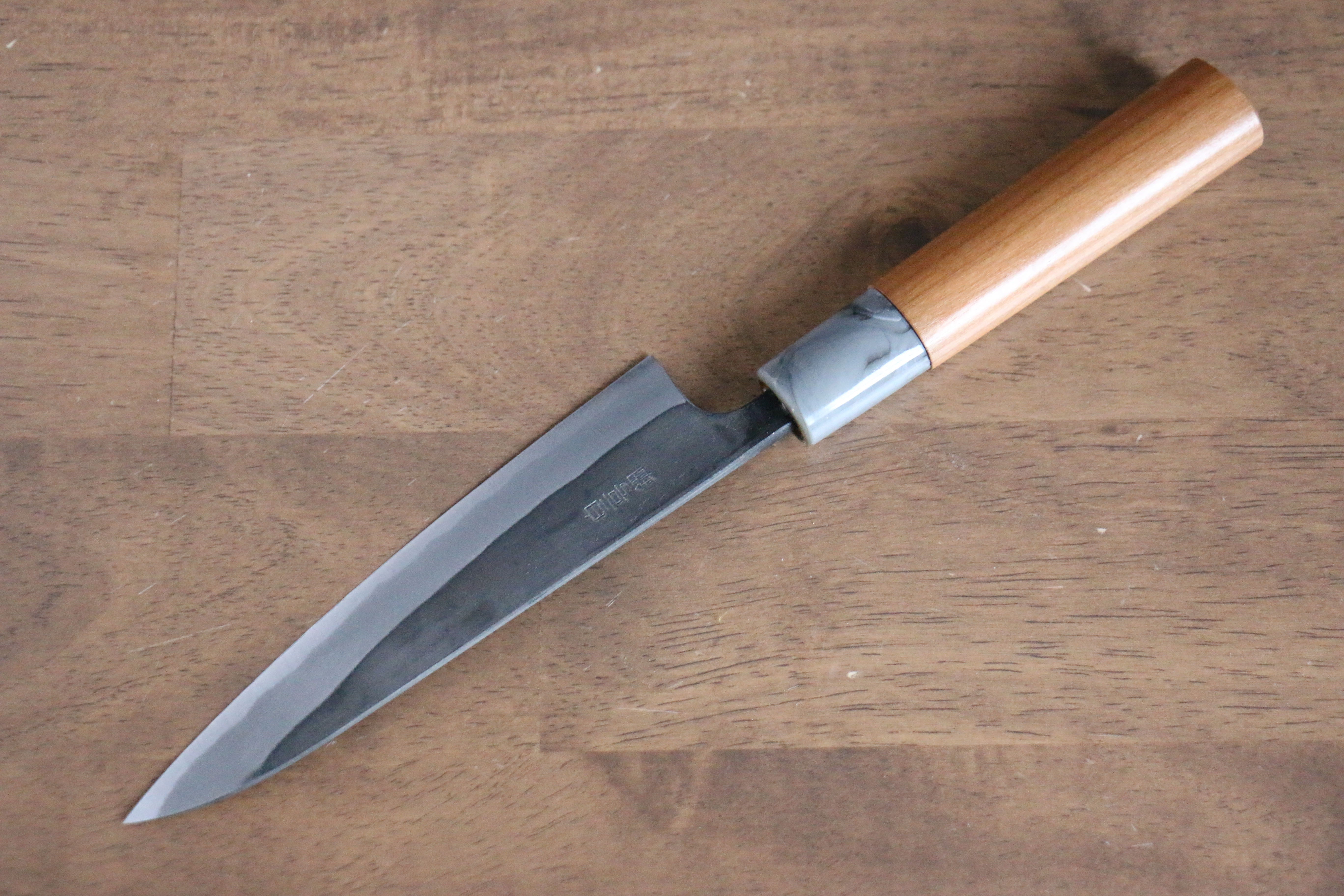 Nao Yamamoto White Steel No.2 Kurouchi Petty-Utility 140mm Cherry Wood Handle - Japanny - Best Japanese Knife