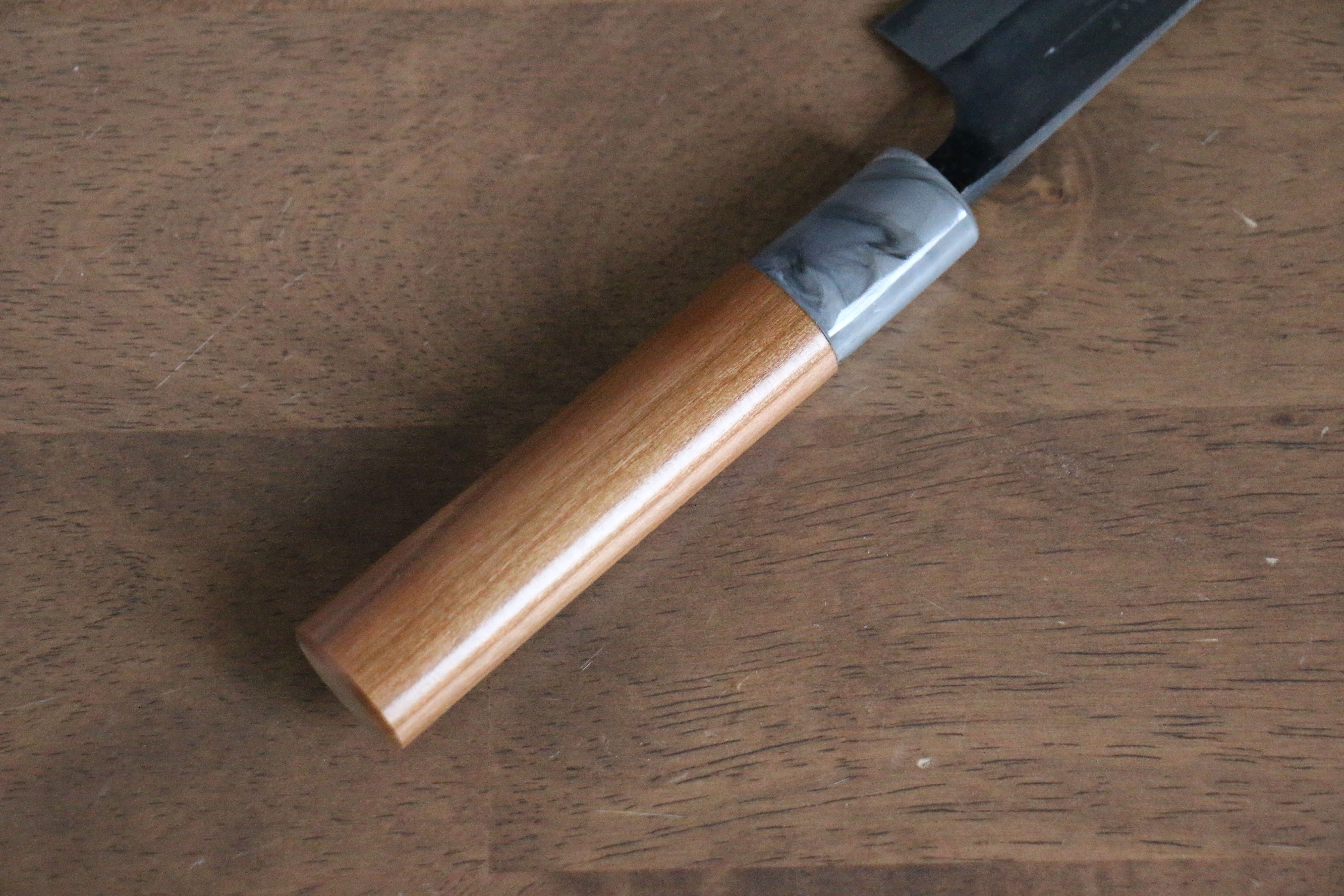 Nao Yamamoto White Steel No.2 Kurouchi Petty-Utility 140mm Cherry Wood Handle - Japanny - Best Japanese Knife