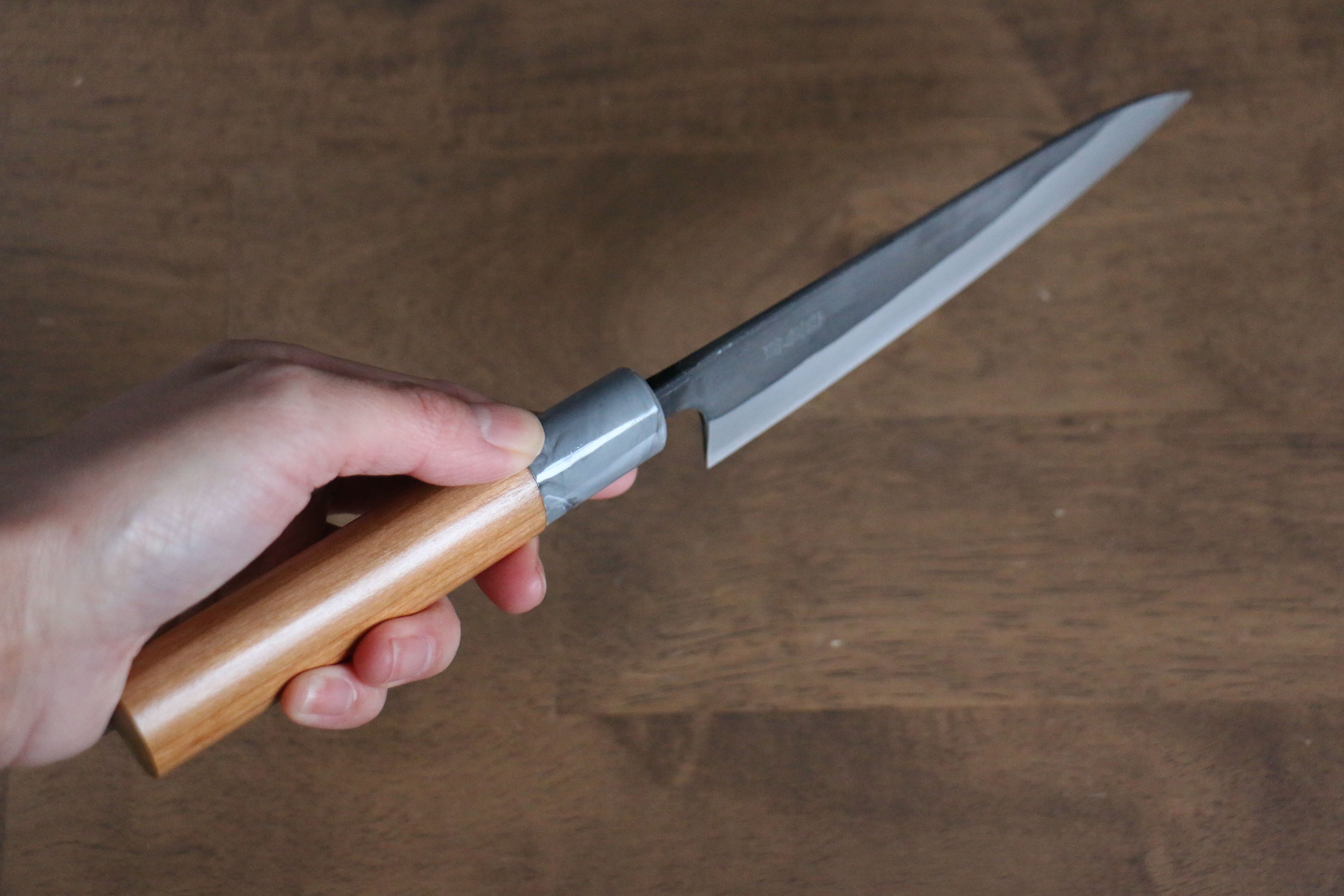 Nao Yamamoto White Steel No.2 Kurouchi Petty-Utility 140mm Cherry Wood Handle - Japanny - Best Japanese Knife