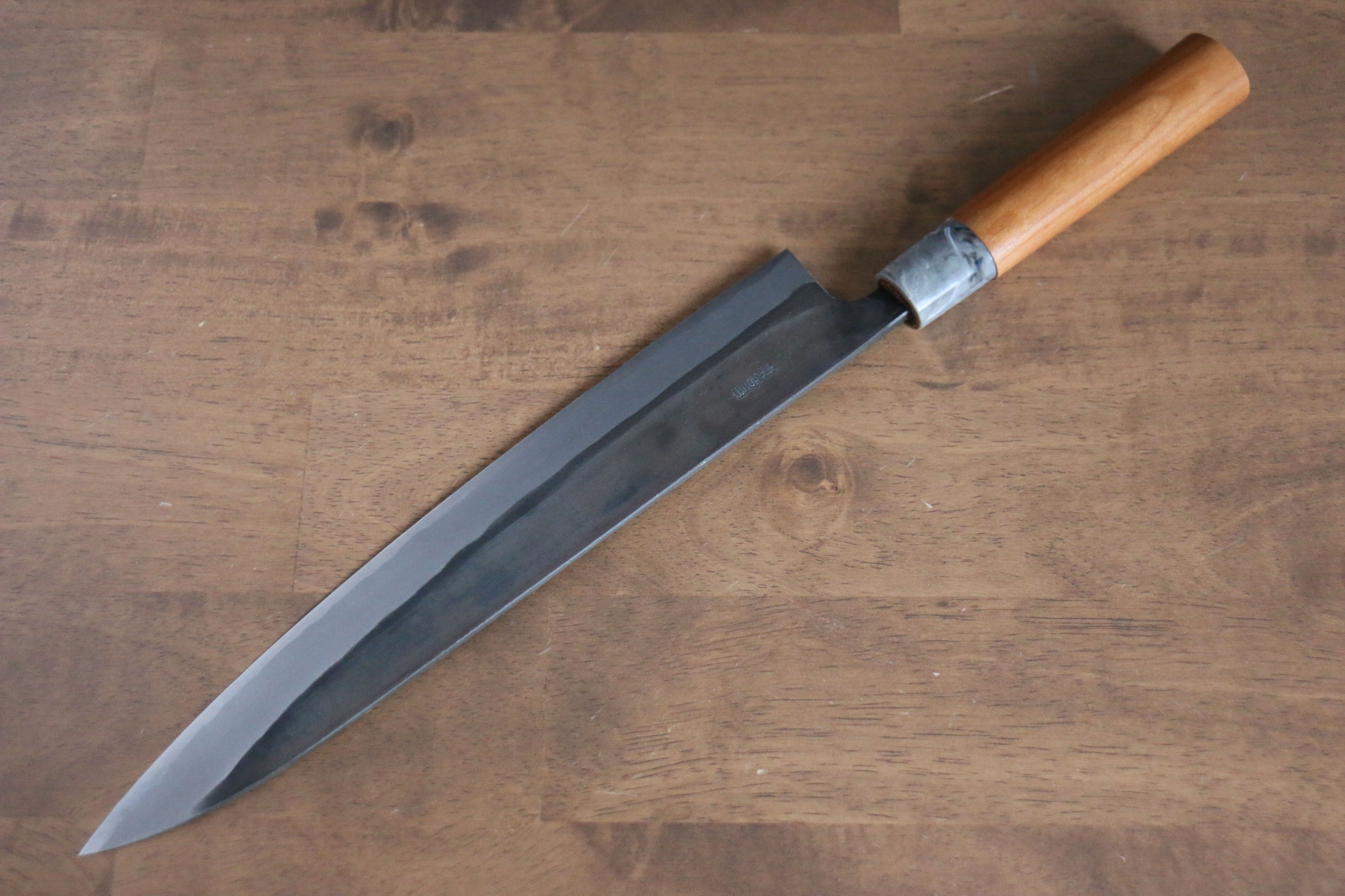 Nao Yamamoto White Steel No.2 Kurouchi Sujihiki 270mm Cherry Wood Handle - Japanny - Best Japanese Knife