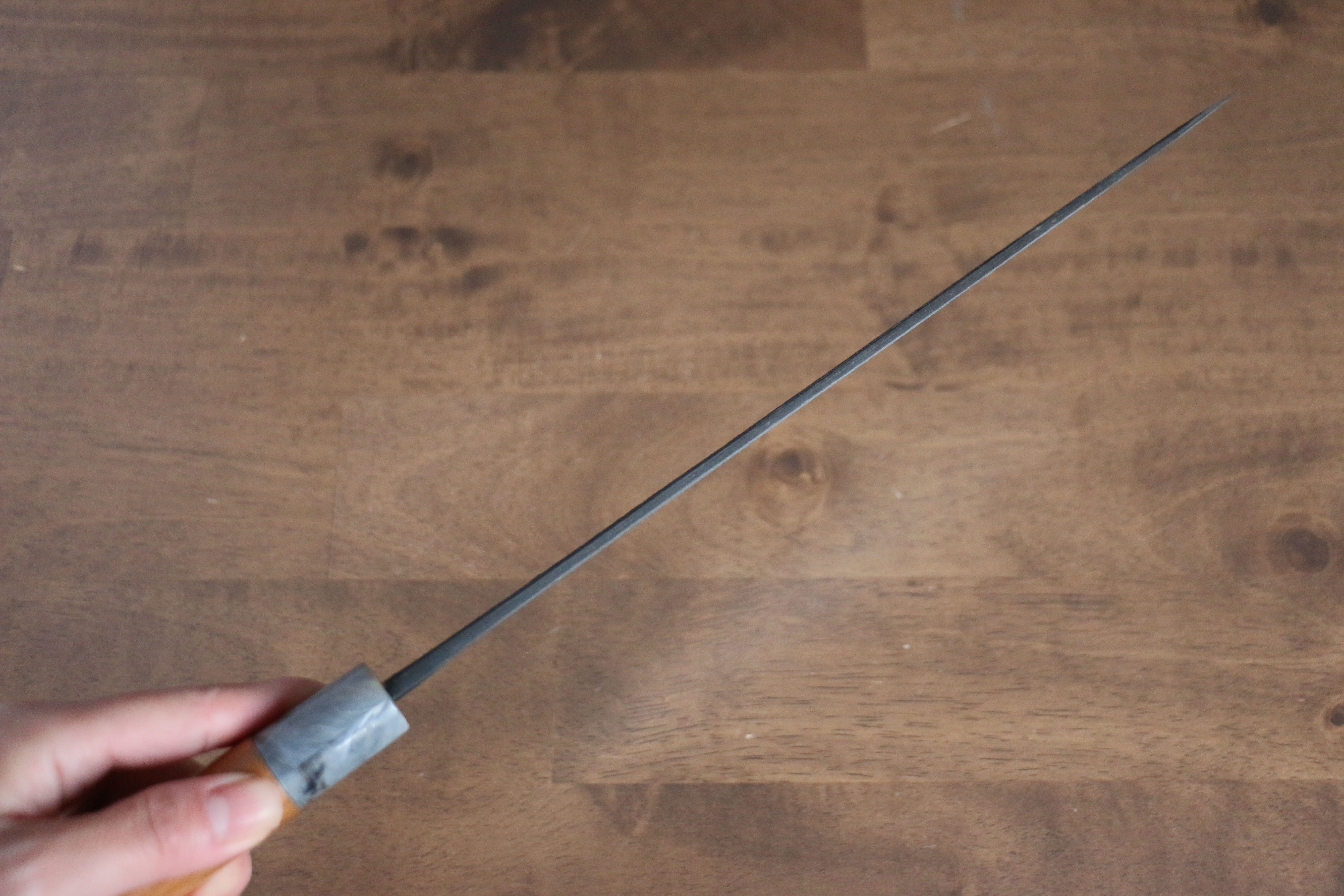 Nao Yamamoto White Steel No.2 Kurouchi Sujihiki 270mm Cherry Wood Handle - Japanny - Best Japanese Knife