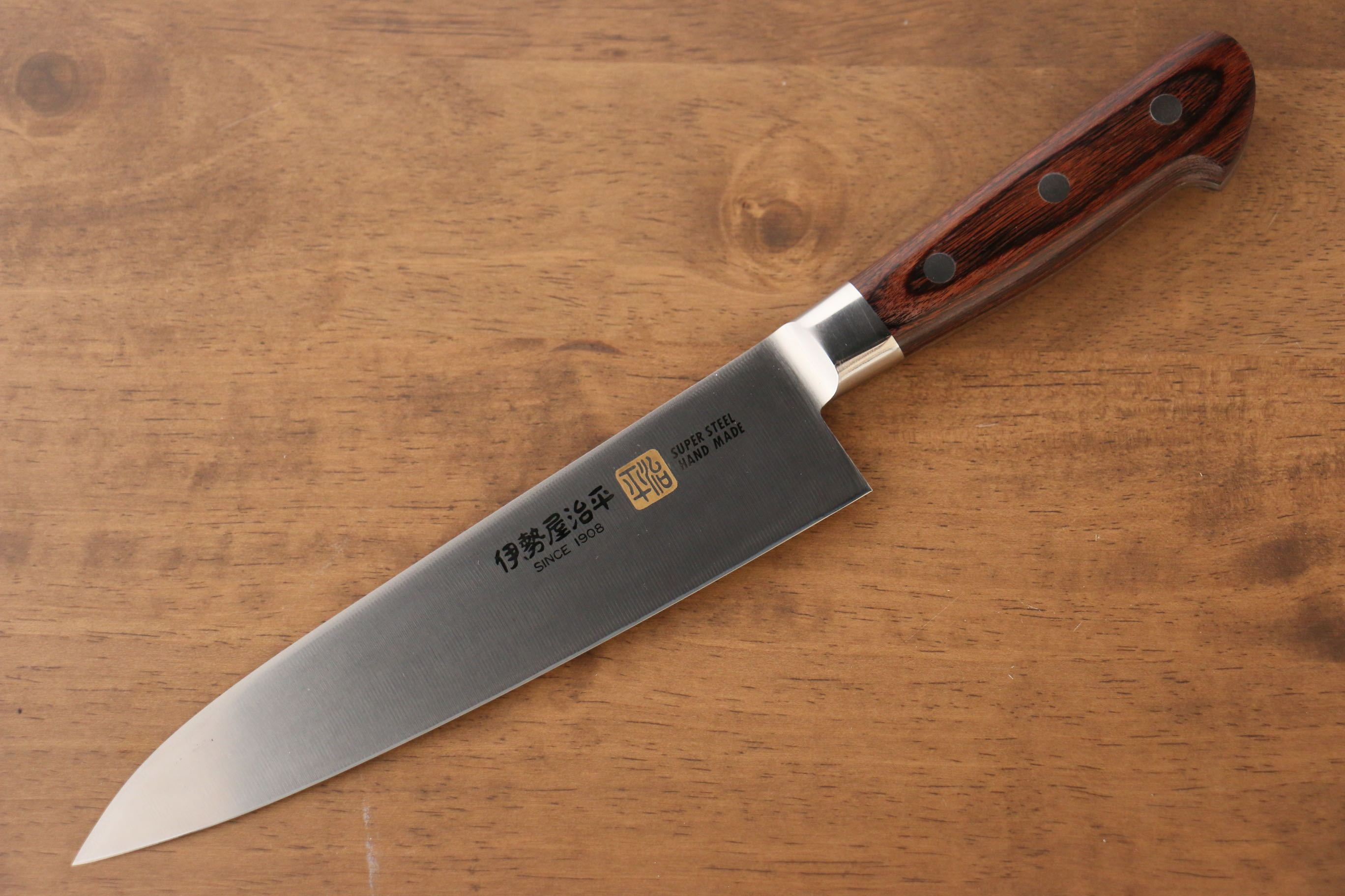 Iseya Molybdenum Gyuto 180mm Mahogany Pakka wood Handle - Japanny - Best Japanese Knife