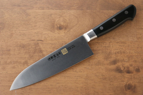 Iseya Molybdenum Santoku 180mm Black Micarta Handle - Japanny - Best Japanese Knife