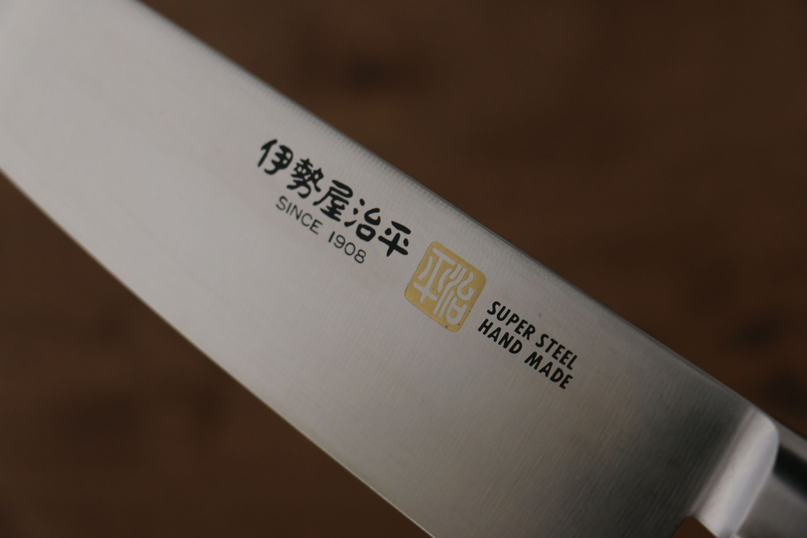 Iseya Molybdenum Santoku 180mm Black Micarta Handle - Japanny - Best Japanese Knife